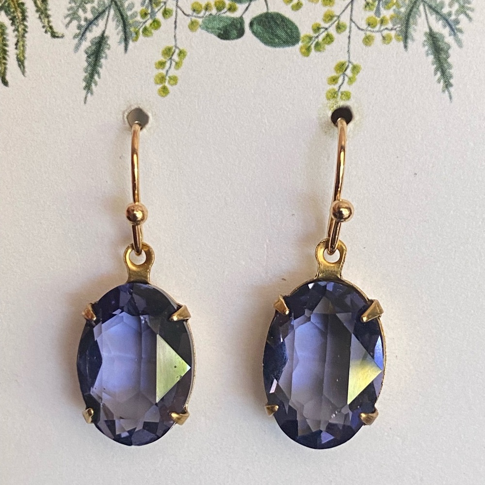 Tanzanite shade crystal earrings